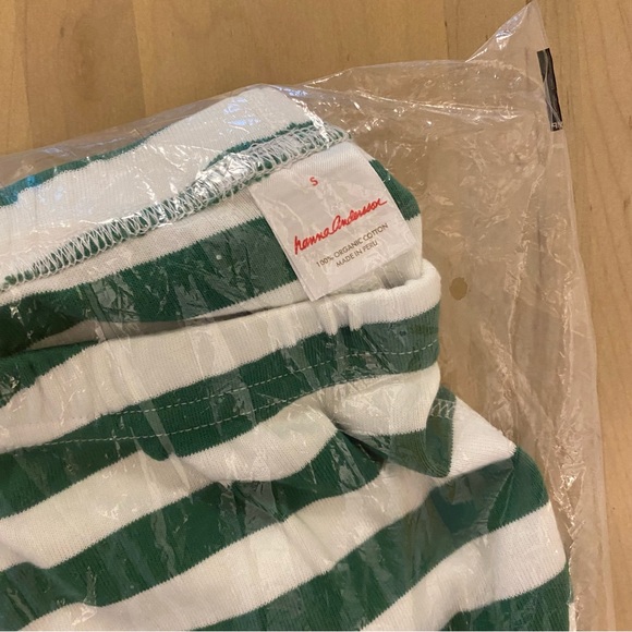 Hanna Andersson Adult Green Stripe Pajama Pants - S - Picture 3 of 4